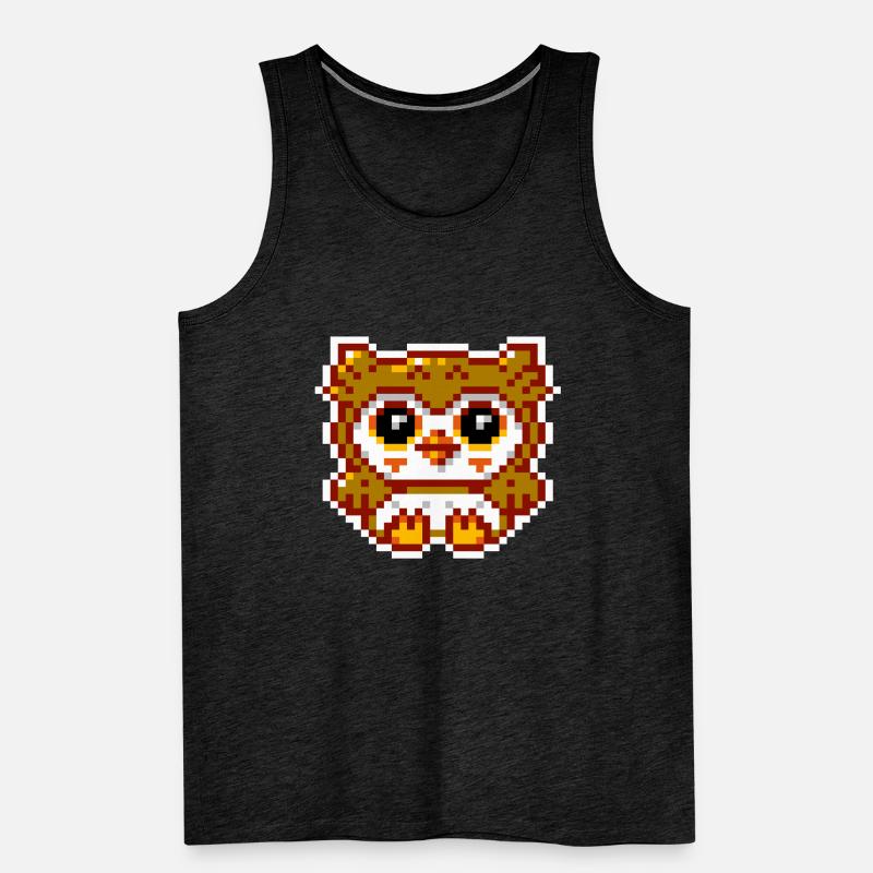 8bit Eule Männer Premium Bio Tank Top
