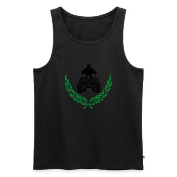 VTT Quad noir couronne de laurier vert - Débardeur bio Premium Homme - noir - Devant - AI Model Male 178 light (178cm)