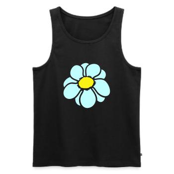 Petite Fleur Marguerite Blanche Décorative Belle Nature - Débardeur bio Premium Homme - noir - Devant - Michal (187cm)