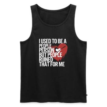 De l’humour pour les introvertis fatigués des gens - Débardeur bio Premium Homme - noir - Devant - Michal (187cm)