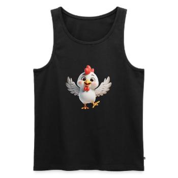 Poulet 3 - Débardeur bio Premium Homme - noir - Devant - Michal (187cm)