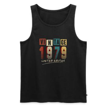 Jahrgang 1979: Limitierte Auflage - 46. Jubiläum. - Männer Premium Bio Tank Top - Schwarz - Vorne - Michal (187cm)