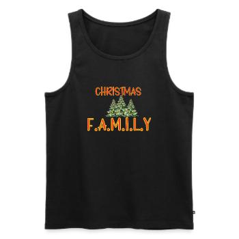 Christmas F.A.M.I.L.Y Graphic Tee - Men's Premium Organic Tank Top - black - Front - Michal (187cm)