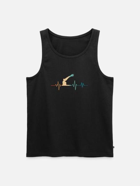 Retro Heartbeat Robotic Arm - Men's Premium Organic Tank Top - black