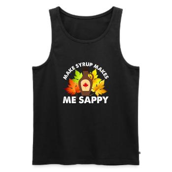 Make Syrup Makes Me Sappy Maple Tapping - Männer Premium Bio Tank Top - Schwarz - Vorne - AI Model Male 178 light (178cm)