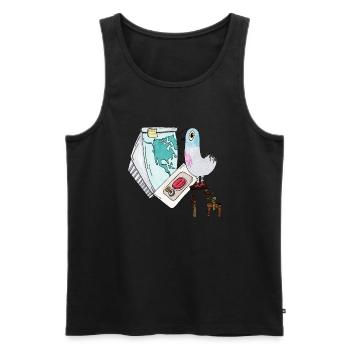 Boom Pigeon End Of The World First Strike Cartoon - Men's Premium Organic Tank Top - black - Front - AI Model Male 178 light (178cm)