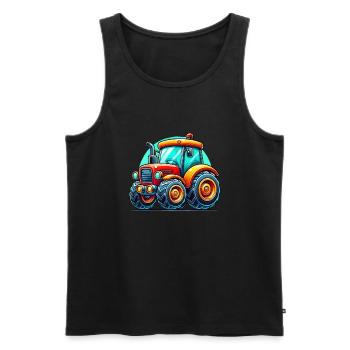 Traktor - Männer Premium Bio Tank Top - Schwarz - Vorne - Michal (187cm)