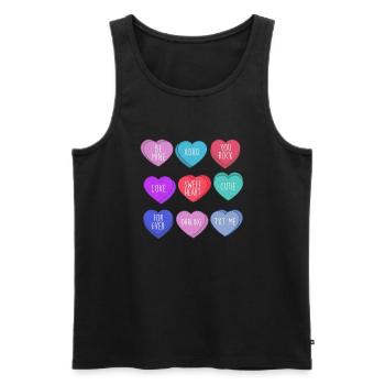 Be Mine - Sweet Heart Valentinstag - Männer Premium Bio Tank Top - Schwarz - Vorne - Michal (187cm)