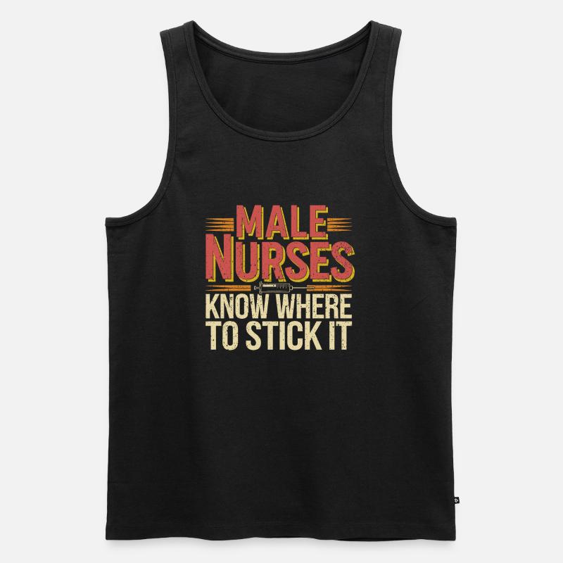 Stolz auf den Pflegeberuf - Männer Premium Bio Tank Top - Schwarz