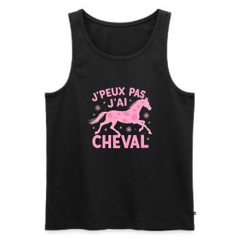 J'Peux Pas J'Ai Cheval Rose - Débardeur bio Premium Homme - noir - Devant - Michal (187cm)