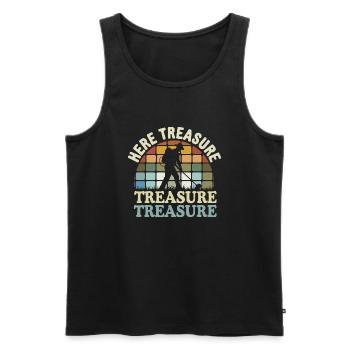 Treasure Hunter Saying for Men - Men's Premium Organic Tank Top - black - Front - AI Model Male 178 light (178cm)