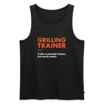 Griller Trainer Definition Grilling - Männer Premium Bio Tank Top - Schwarz - Vorne - AI Model Male 178 light (178cm)