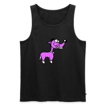 Hund Steht Dumm Kerl Lustig Blöd Verrückt Komisch - Männer Premium Bio Tank Top - Schwarz - Vorne - Michal (187cm)