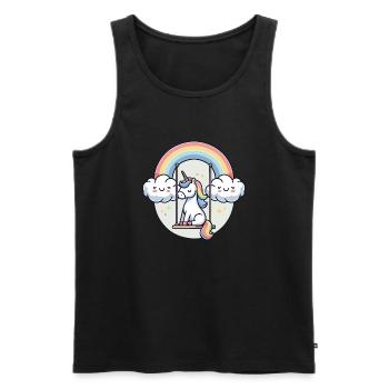 Licorne Mythique Animal Fille Licornes Licorne - Débardeur bio Premium Homme - noir - Devant - Michal (187cm)