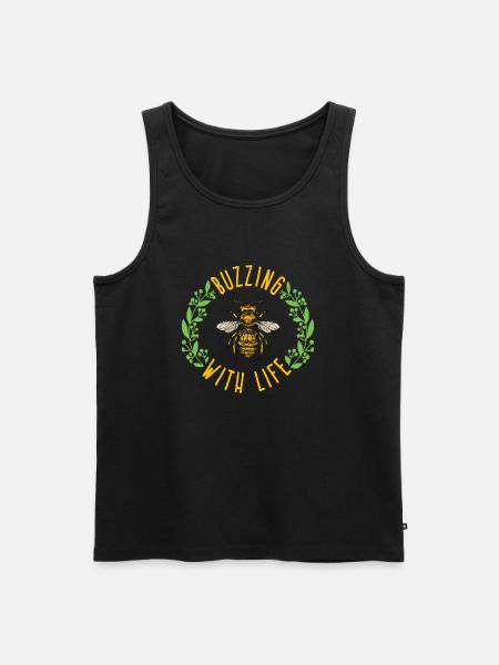 Buzzing with bees - Men's Premium Organic Tank Top - black