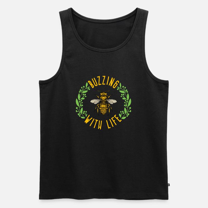 Buzzing with bees - Men's Premium Organic Tank Top - black