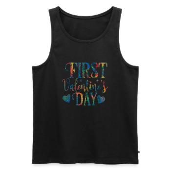 xoxo love you amore Blumen Frauen Valentinstag 14 - Männer Premium Bio Tank Top - Schwarz - Vorne - Michal (187cm)