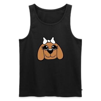 Dog Face Girl Cute Bow Female Woman - Men's Premium Organic Tank Top - black - Front - Michal (187cm)