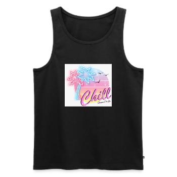 1000203893 - Men's Premium Organic Tank Top - black - Front - AI Model Male 178 light (178cm)