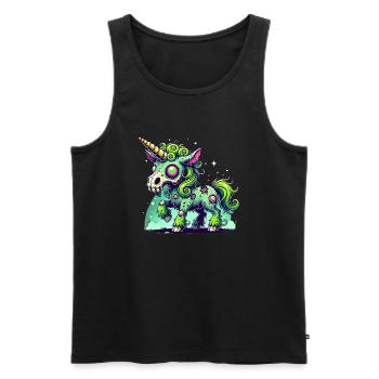 Zombie Einhorn, Zombiecorn, Einhorn, Horror - Männer Premium Bio Tank Top - Schwarz - Vorne - AI Model Male 178 light (178cm)