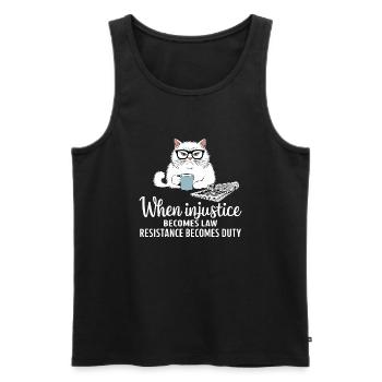 When Injustice Becomes Law Resistance Becomes Duty - Men's Premium Organic Tank Top - black - Front - AI Model Male 178 light (178cm)