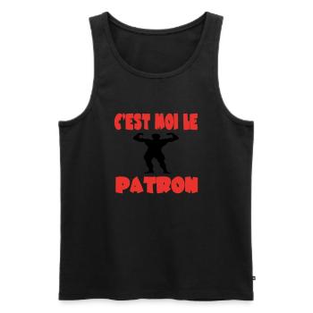 C'est moi le patron - Débardeur bio Premium Homme - noir - Devant - Michal (187cm)