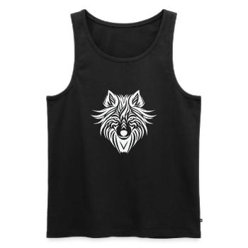 Loup Tribal - Débardeur bio Premium Homme - noir - Devant - Michal (187cm)