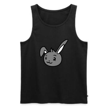 Bunny rabbit looks cute sideways to the side - Men's Premium Organic Tank Top - black - Front - AI Model Male 178 light (178cm)