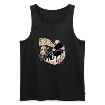 Melodische Symphonie T-Shirt - Männer Premium Bio Tank Top - Schwarz - Vorne - AI Model Male 178 light (178cm)