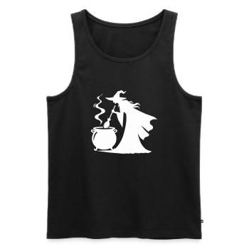 Witch Cooking Pot - Men's Premium Organic Tank Top - black - Front - AI Model Male 178 light (178cm)