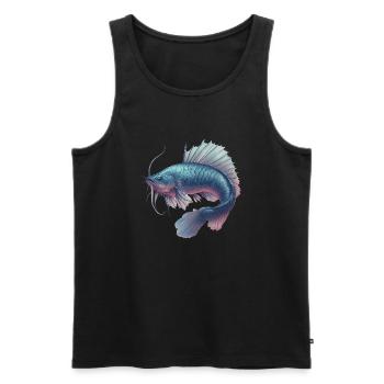 Poisson Fantasy - Débardeur bio Premium Homme - noir - Devant - AI Model Male 178 light (178cm)