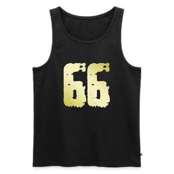 66 Number Vintage - Men's Premium Organic Tank Top - black - Front - AI Model Male 178 light (178cm)