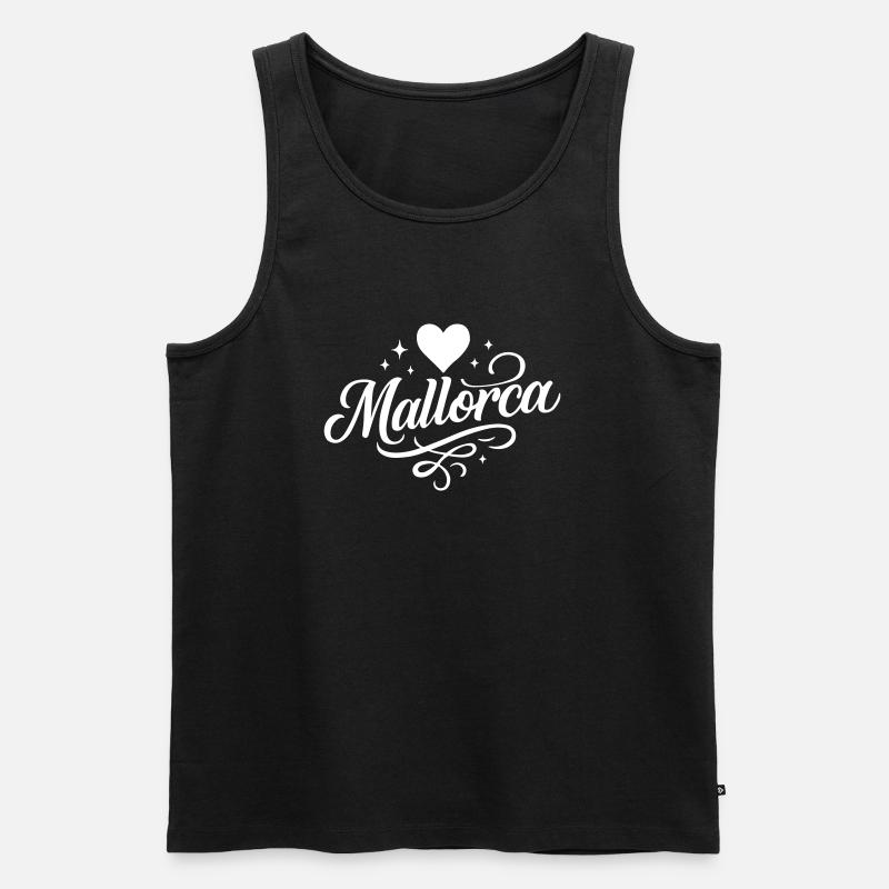 Mallorca Herz - Männer Premium Bio Tank Top - Schwarz