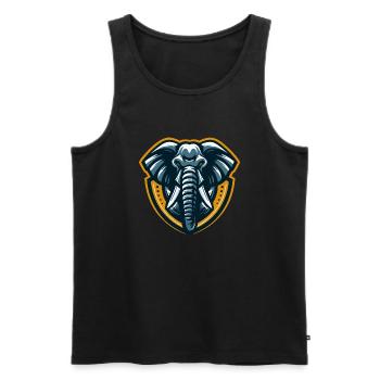 Elephant symbolizing strength and wisdom - Men's Premium Organic Tank Top - black - Front - AI Model Male 178 light (178cm)