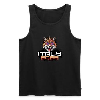 Italien 2025 Party Fuchs - Männer Premium Bio Tank Top - Schwarz - Vorne - Michal (187cm)