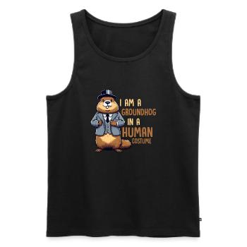 Je suis une marmotte dans un animal rongeur costumé - Débardeur bio Premium Homme - noir - Devant - Michal (187cm)