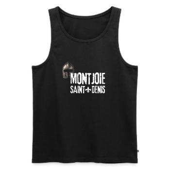 Monjoie Saint Denis Lys Chevalier de France - Débardeur bio Premium Homme - noir - Devant - AI Model Male 178 light (178cm)