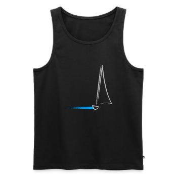 voilier bateau capitaine de mer - Débardeur bio Premium Homme - noir - Devant - Michal (187cm)