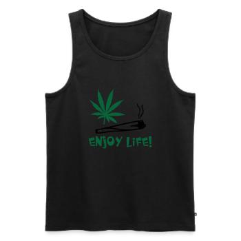 enjoylife - Débardeur bio Premium Homme - noir - Devant - AI Model Male 178 light (178cm)