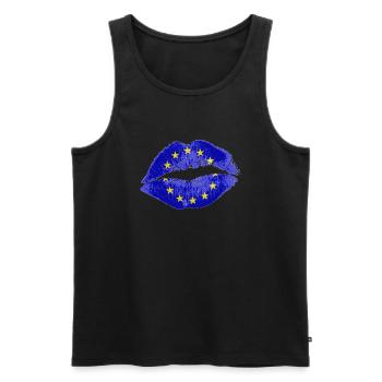 Kiss (EU) - Men's Premium Organic Tank Top - black - Front - Michal (187cm)