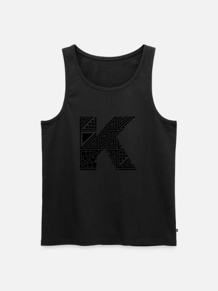 letter K - Men's Premium Organic Tank Top - black