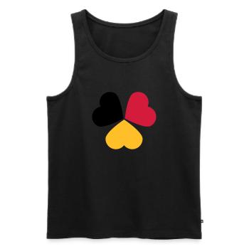3 Herzen Deutschland Belgien Flagge Kleeblatt - Männer Premium Bio Tank Top - Schwarz - Vorne - AI Model Male 178 light (178cm)
