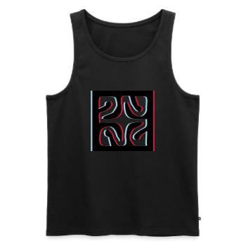 3d Diamant Tattoo - Männer Premium Bio Tank Top - Schwarz - Vorne - AI Model Male 178 light (178cm)