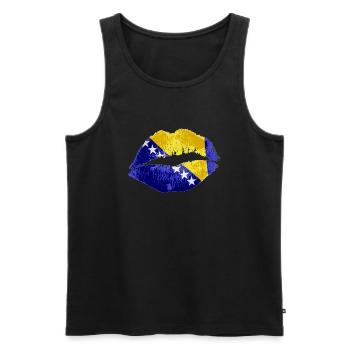 Kuss (Bosnien / Bosnia) - Männer Premium Bio Tank Top - Schwarz - Vorne - AI Model Male 178 light (178cm)