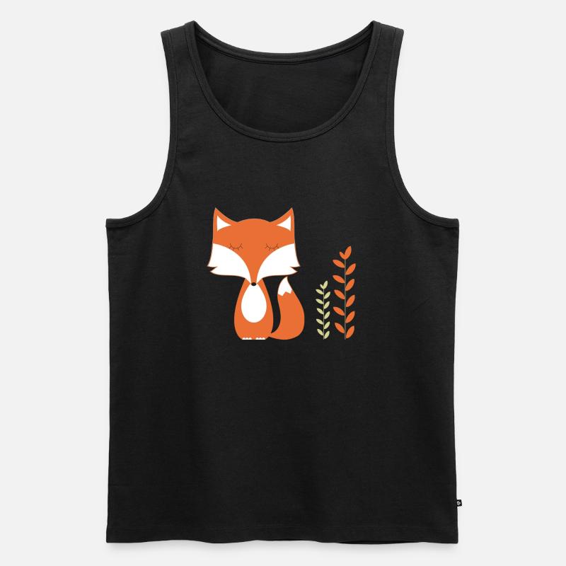 fox - Men's Premium Organic Tank Top - black