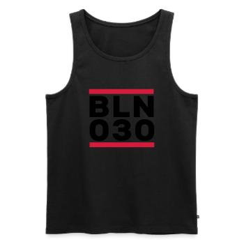 Berlin 030 - Männer Premium Bio Tank Top - Schwarz - Vorne - Michal (187cm)