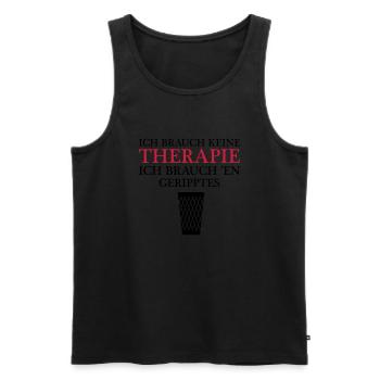 Therapy Gerippt Frankfurt - Männer Premium Bio Tank Top - Schwarz - Vorne - AI Model Male 178 light (178cm)
