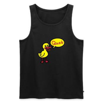 Quak - Ente 3 - Männer Premium Bio Tank Top - Schwarz - Vorne - AI Model Male 178 light (178cm)