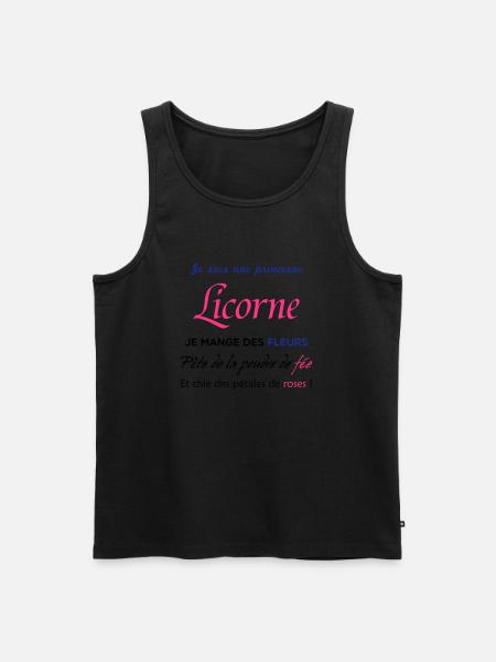 Princesse licorne - Débardeur bio Premium Homme - noir