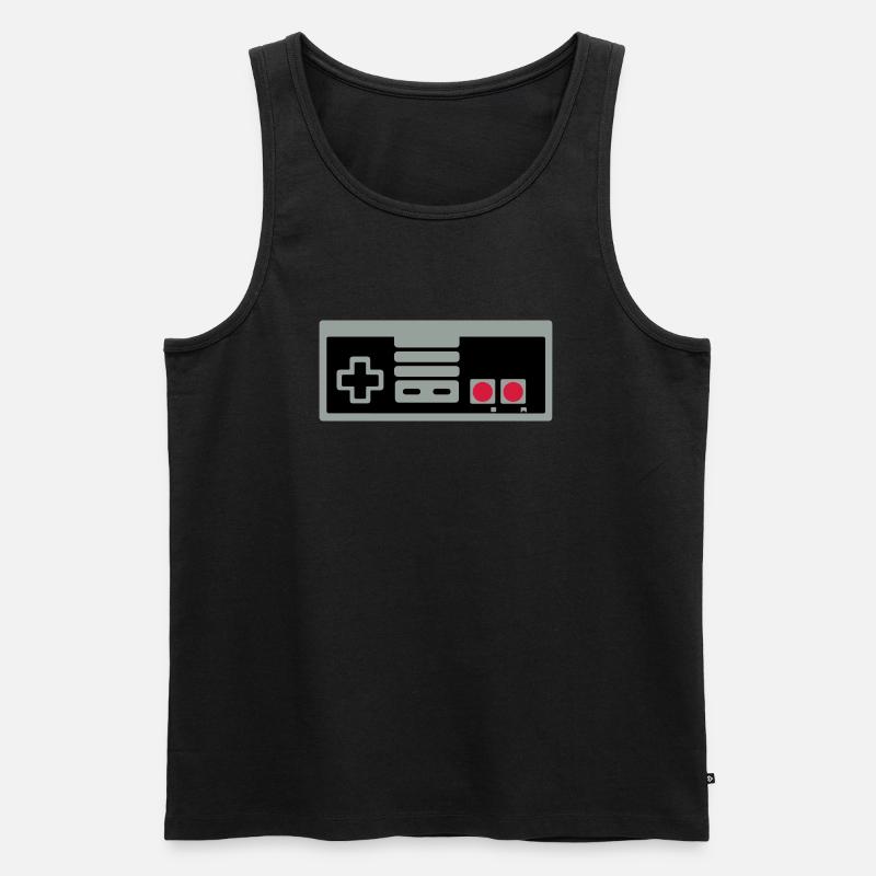 Super Retro Controller - Männer Premium Bio Tank Top - Schwarz